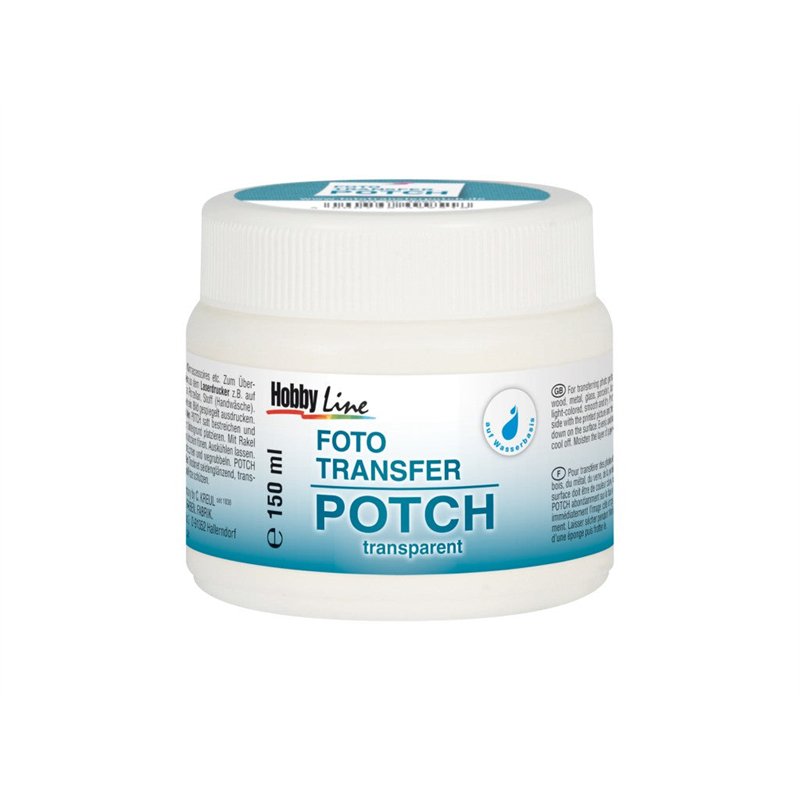 KREUL Photo Transfer Potch 150 ml: Soluzione per trasferire immagini su legno, tessuto, vetro, candele e ceramica