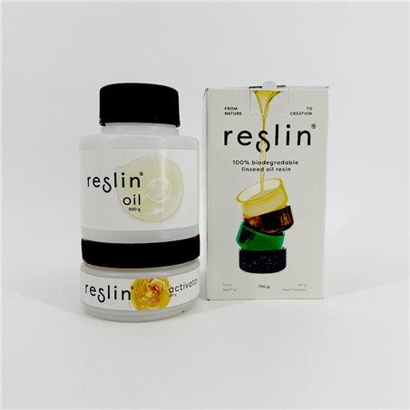 Reslin® Set 500 g di olio e 250 g di attivatore: Resina vegetale biodegradabile al 100% per la creazione di oggetti decorativi e