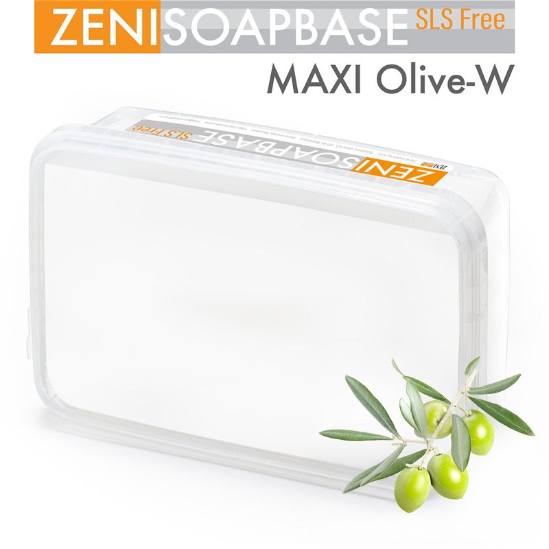 Base per sapone bianco MAXI Olive-W Melt & Pour con olio d'oliva, senza SLS