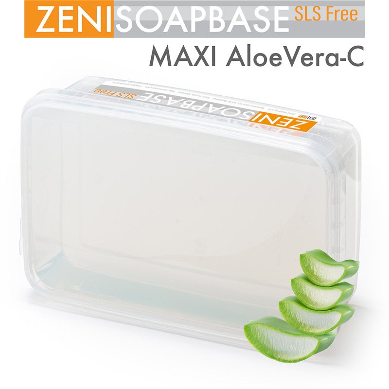 Base di sapone trasparente MAXI Aloe Vera-C Melt & Pour con aloe vera, senza SLS