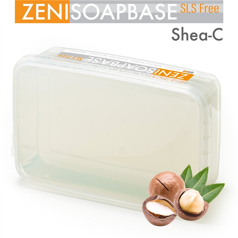 Base per sapone Shea-C trasparente da sciogliere e versare con burro di karitè, senza SLS