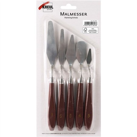 Set di coltelli da pittura Kreul: 5 pezzi, per olio, acrilico e tecnica mista