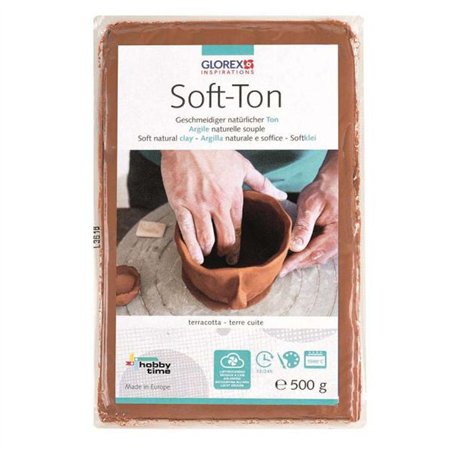 Soft-Ton: Argilla naturale, terracotta 500g, asciugatura all'aria