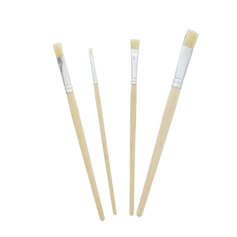 Set di pennelli in legno da 4 pezzi - Ideale per progetti di fusione e pittura