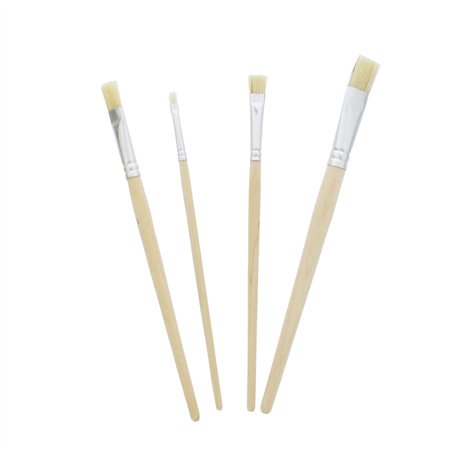 Set di pennelli in legno da 4 pezzi - Ideale per progetti di fusione e pittura
