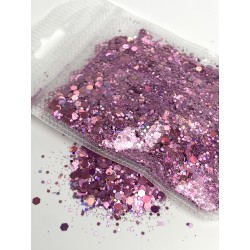 Chunky Glitter Middle Pink, rosa